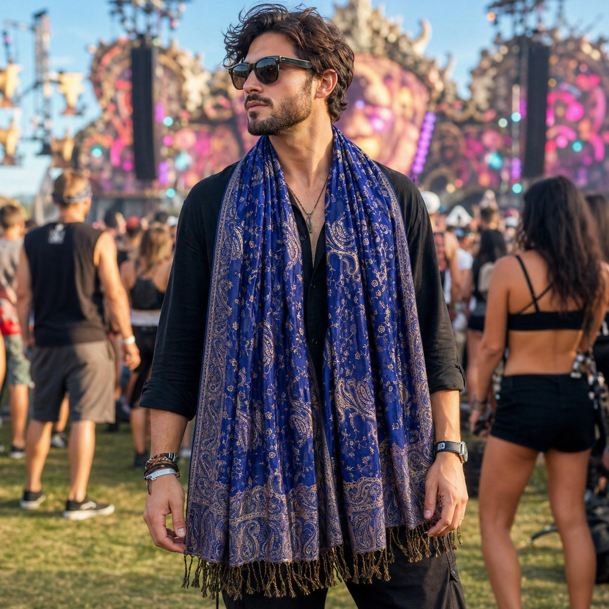 Deluxe Lightweight Paisley Pashmina - Rave Essentials Co.