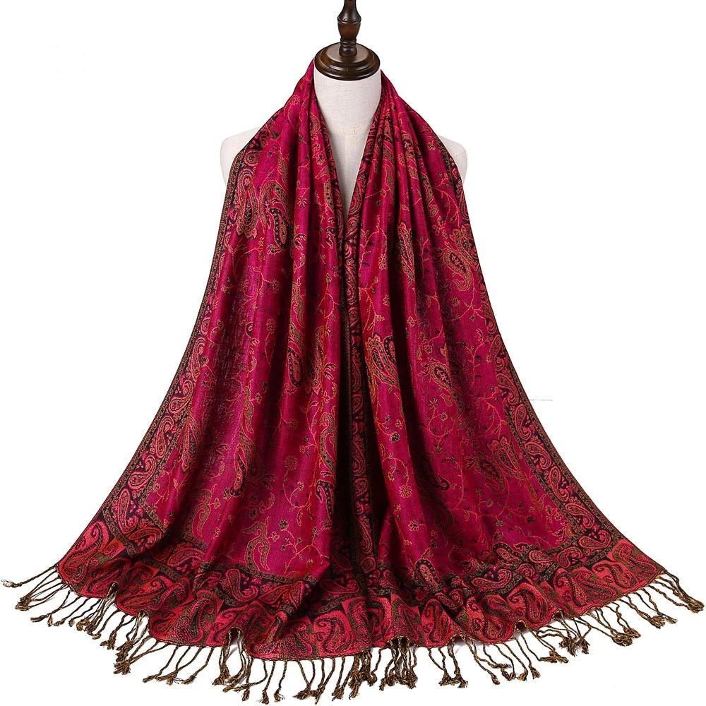 Deluxe Lightweight Paisley Pashmina - Rave Essentials Co.