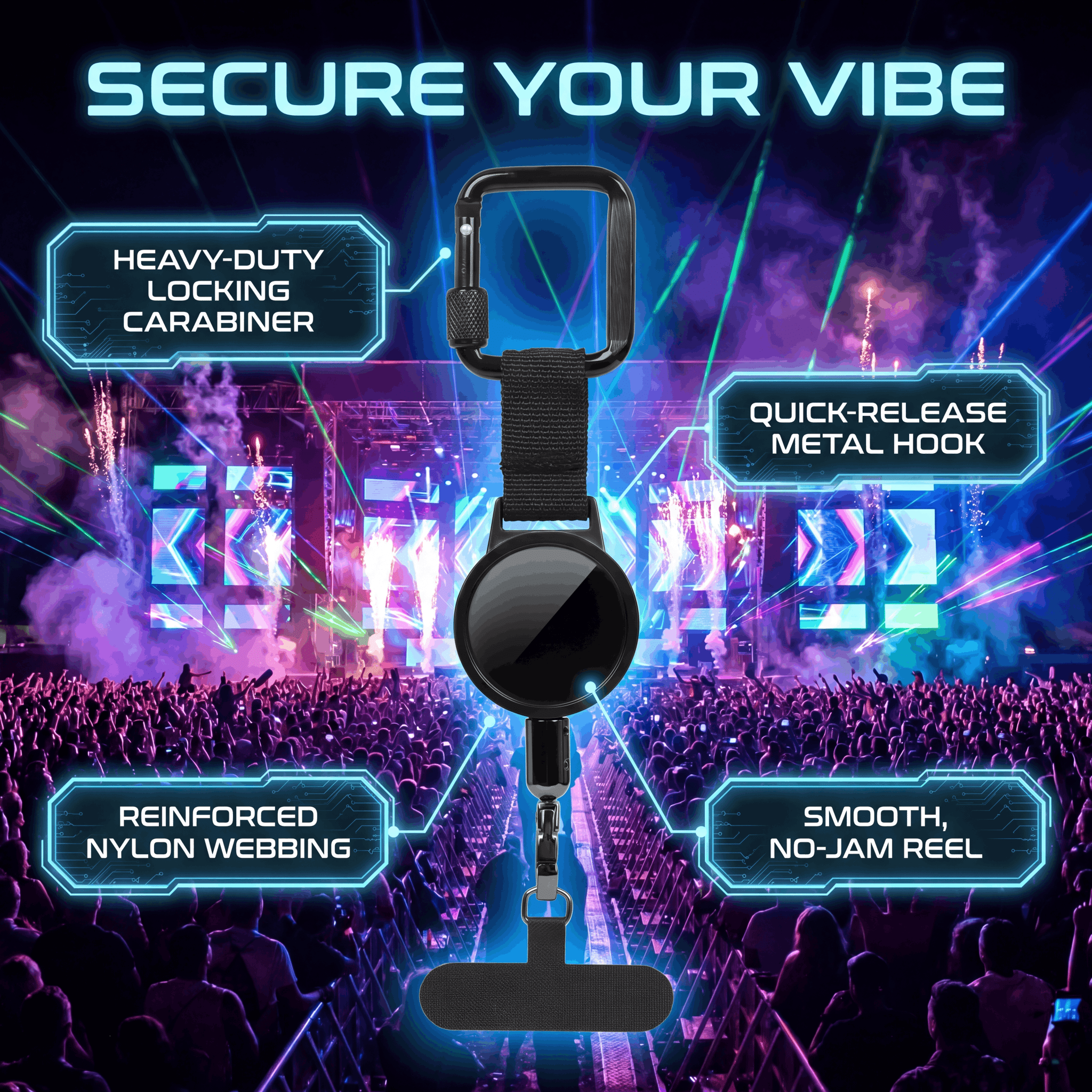 Essential Anti - Theft Phone Tether - Rave Essentials Co.