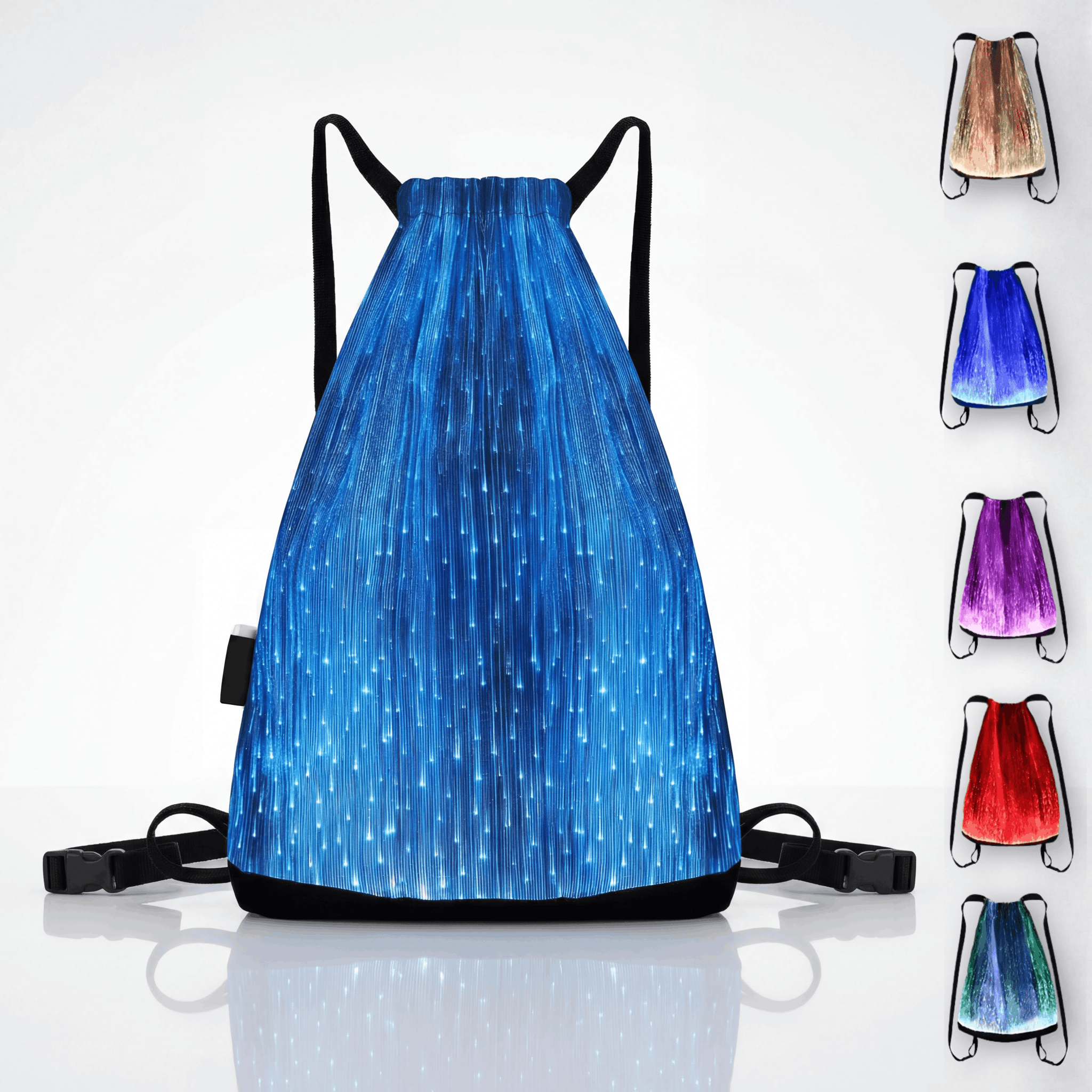 LED Fiber Optic Drawstring Bag - Rave Essentials Co.