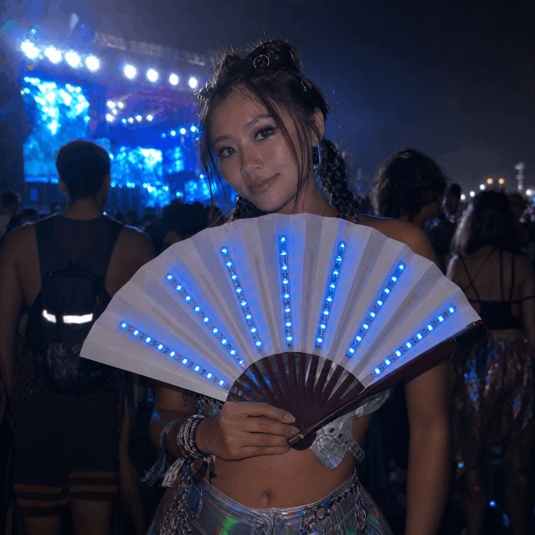 Lightweight Single Color LED Rave Fan - Rave Essentials Co.