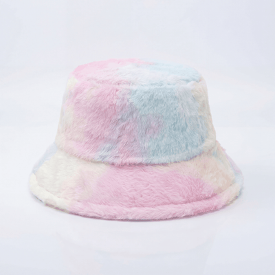 Adjustable Fluffy Tie Dye Bucket Hat - Rave Essentials Co.