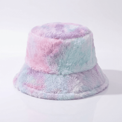 Adjustable Fluffy Tie Dye Bucket Hat - Rave Essentials Co.