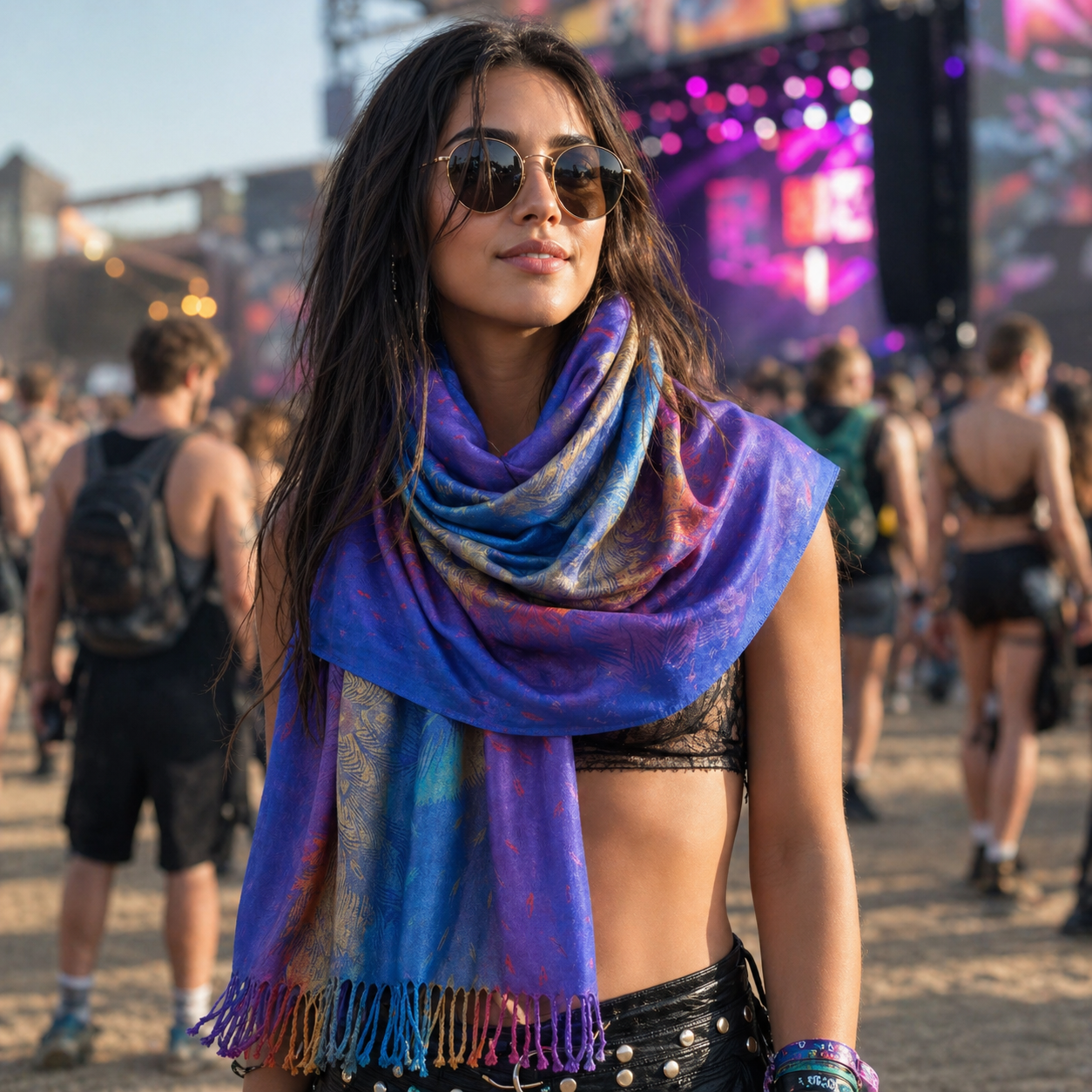 Classic Colorful Pashmina - Rave Essentials Co.