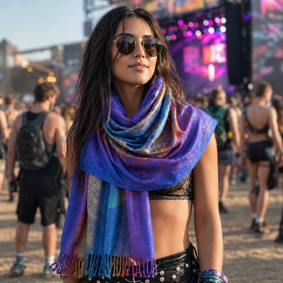 Classic Colorful Pashmina - Rave Essentials Co.