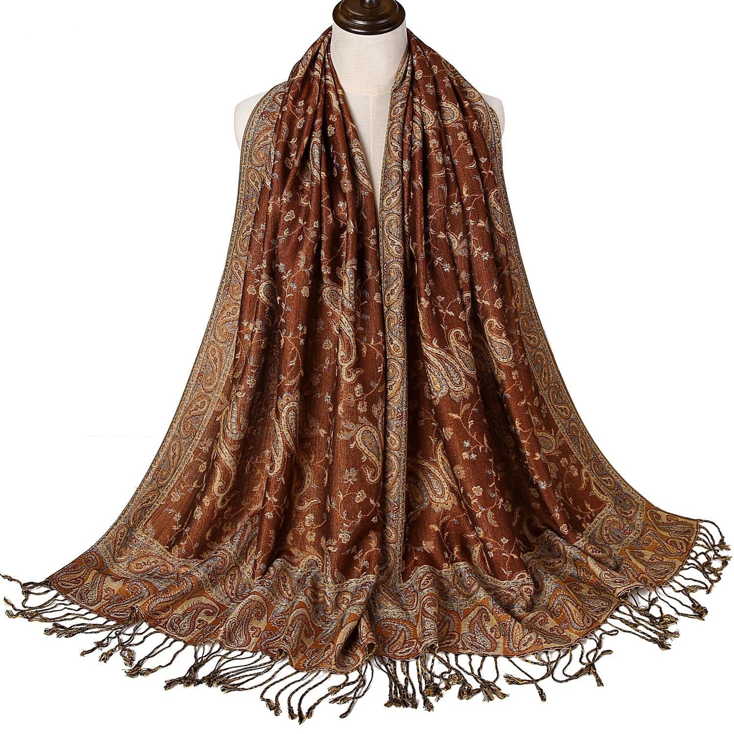 Deluxe Lightweight Paisley Pashmina - Rave Essentials Co.