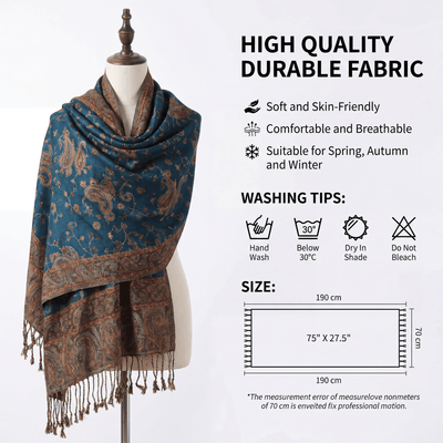 Deluxe Lightweight Paisley Pashmina - Rave Essentials Co.