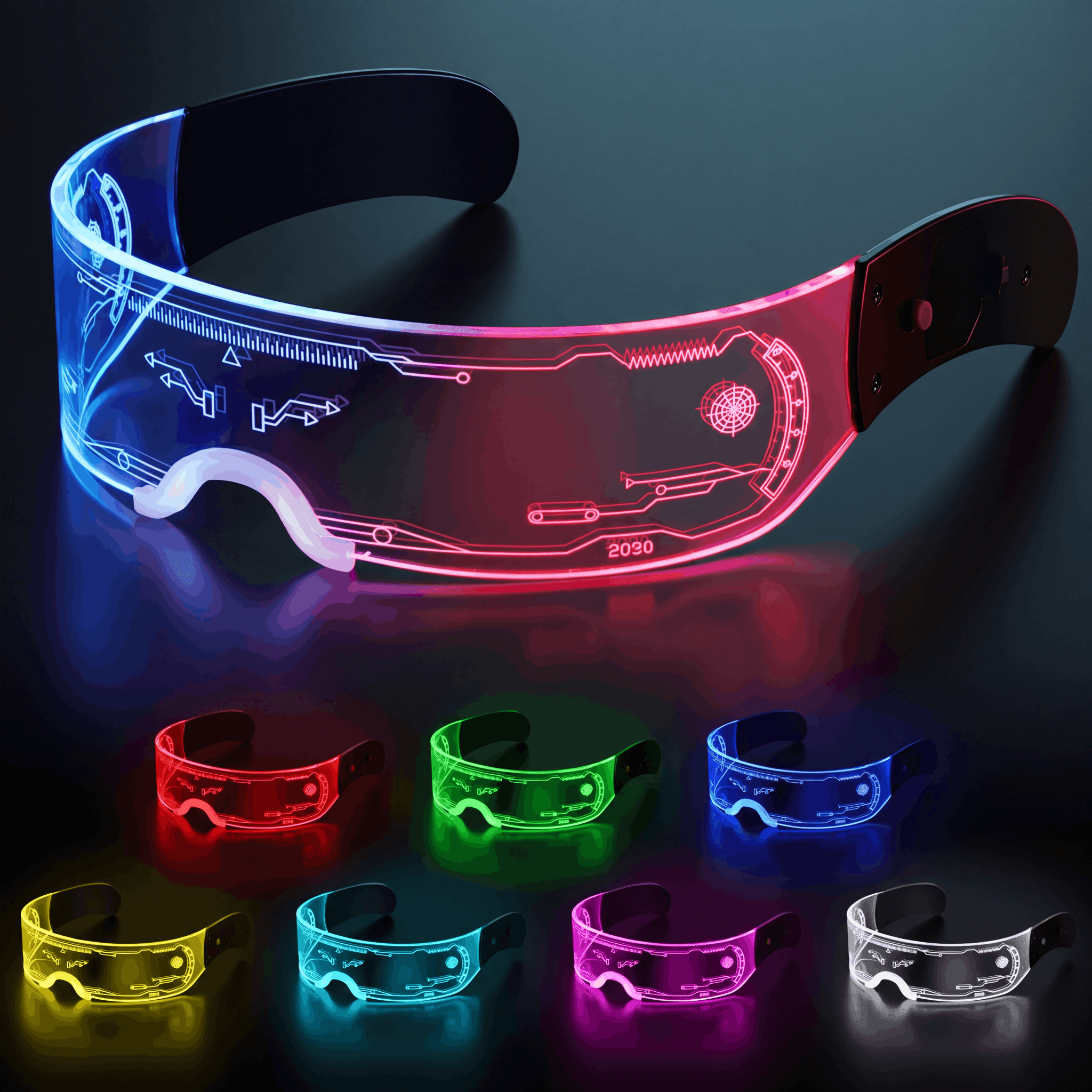 Futuristic LED Visor Glasses - Rave Essentials Co.