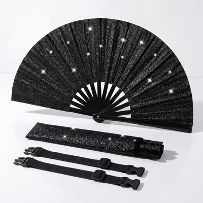 Glitter Rave Folding Fan & Holster - Rave Essentials Co.