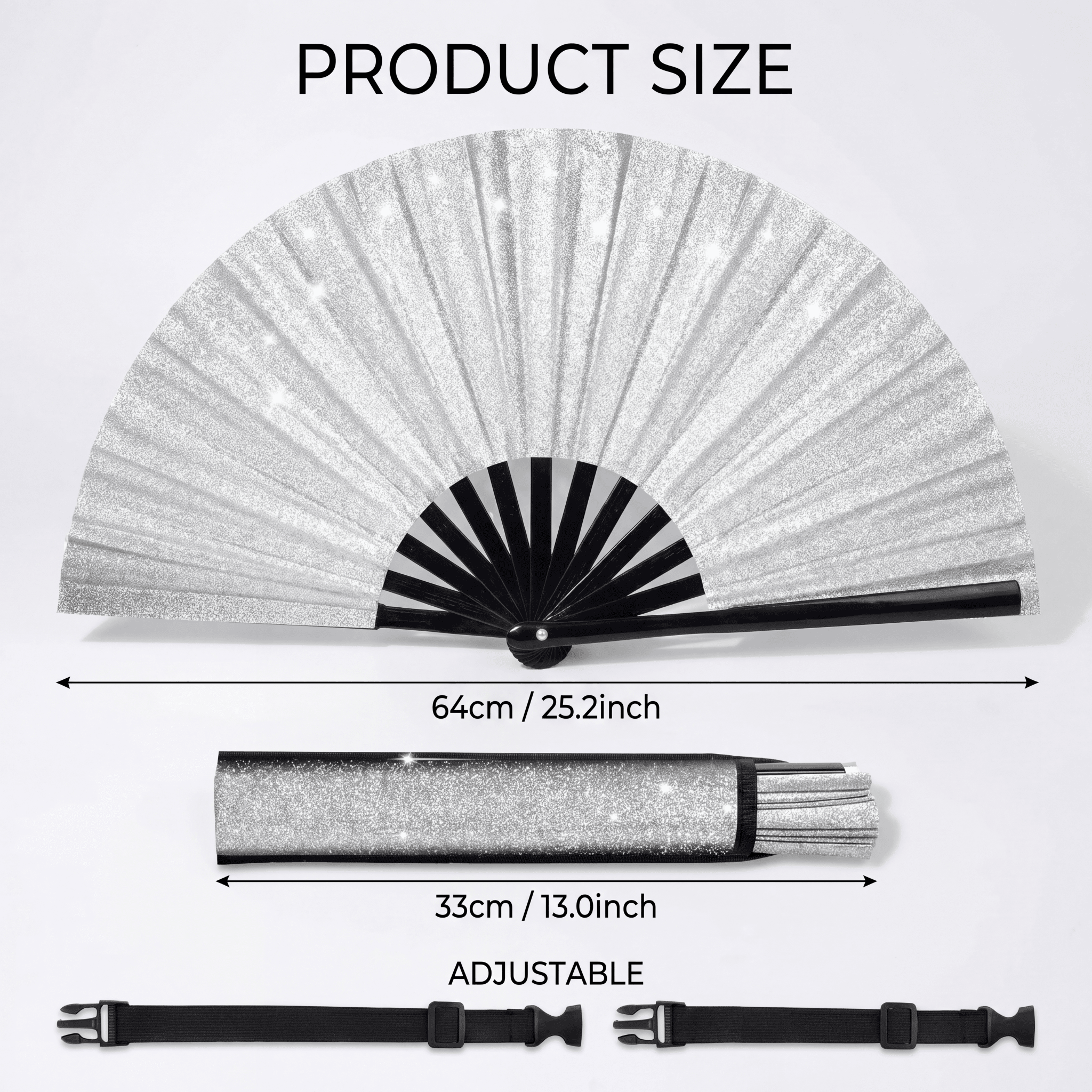 Glitter Rave Folding Fan & Holster - Rave Essentials Co.