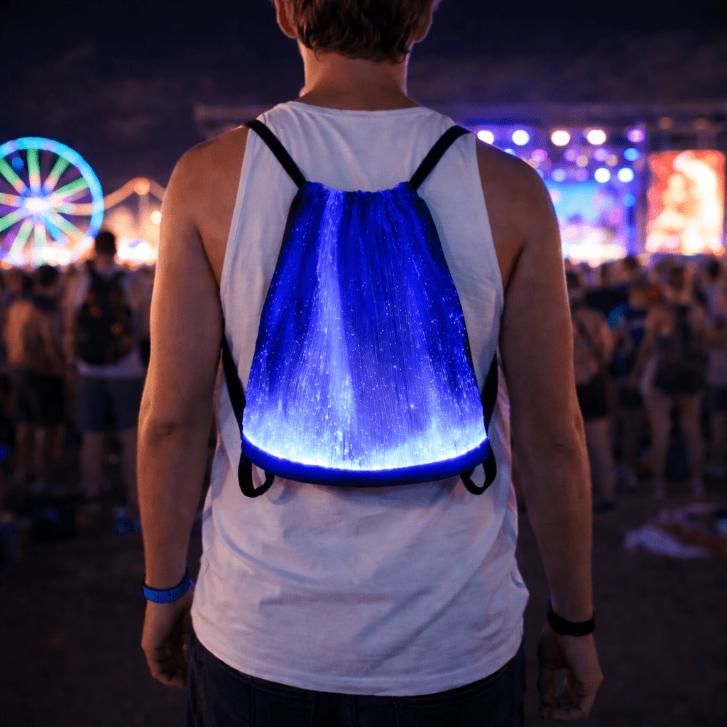 LED Fiber Optic Drawstring Bag - Rave Essentials Co.