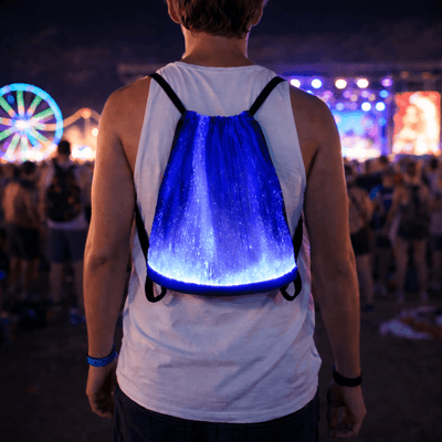 LED Fiber Optic Drawstring Bag - Rave Essentials Co.