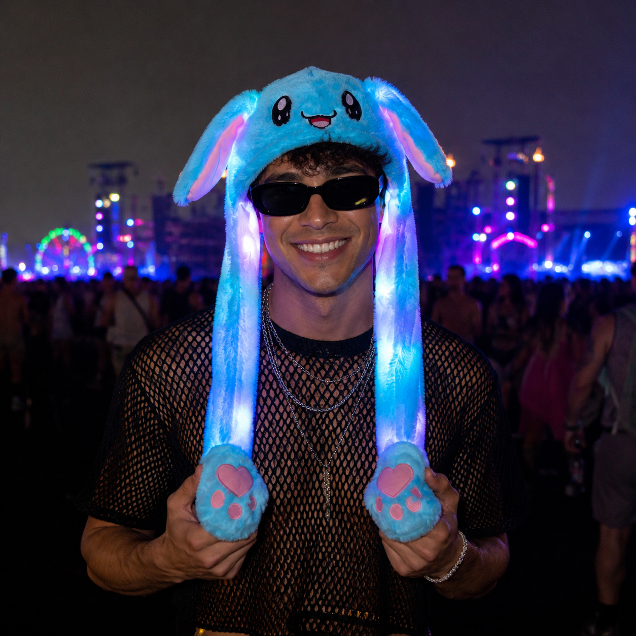 LED Flapping Animal Hat - Moving & Raisable Ears - Rave Essentials Co.