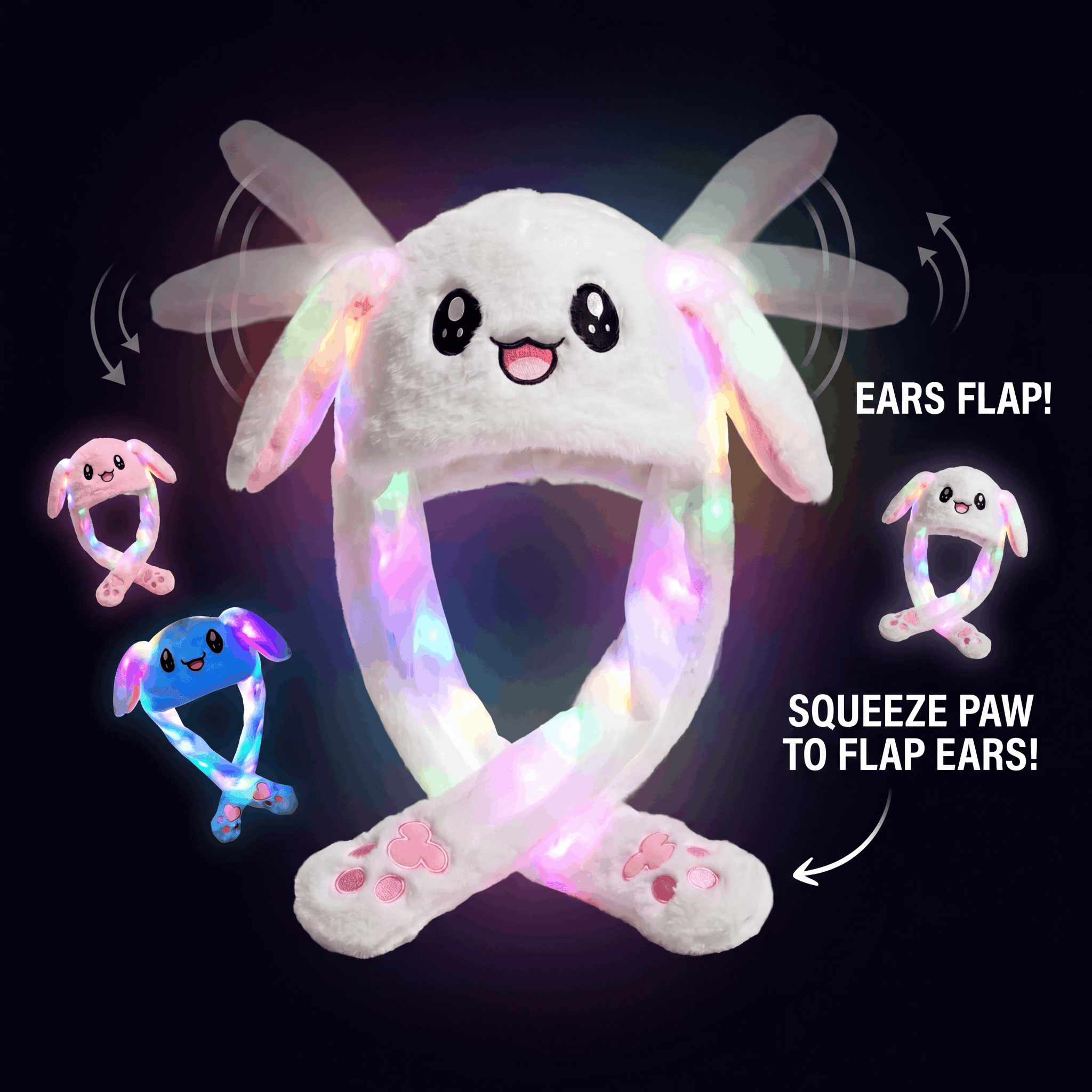 LED Flapping Animal Hat - Moving & Raisable Ears - Rave Essentials Co.