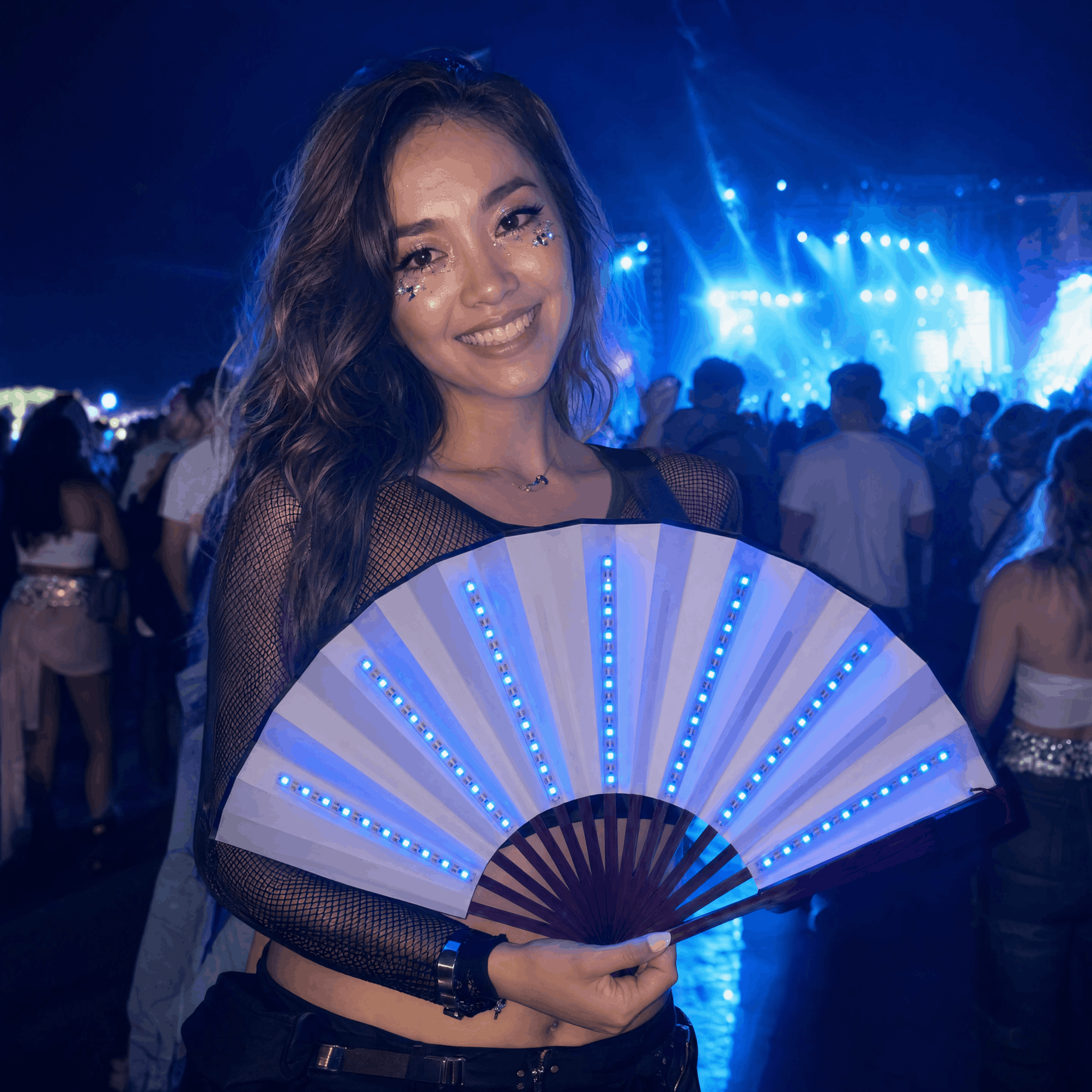 Lightweight Single Color LED Rave Fan - Rave Essentials Co.