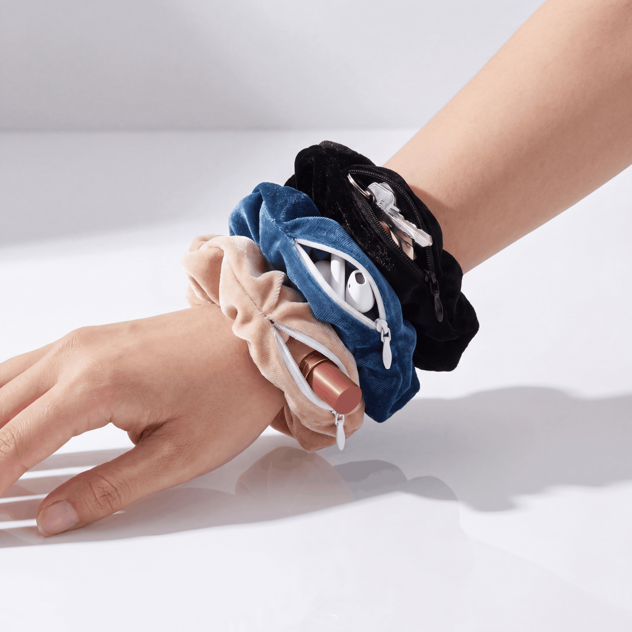 Secret Stash Compartment Scrunchies (3 Pack) - Rave Essentials Co.